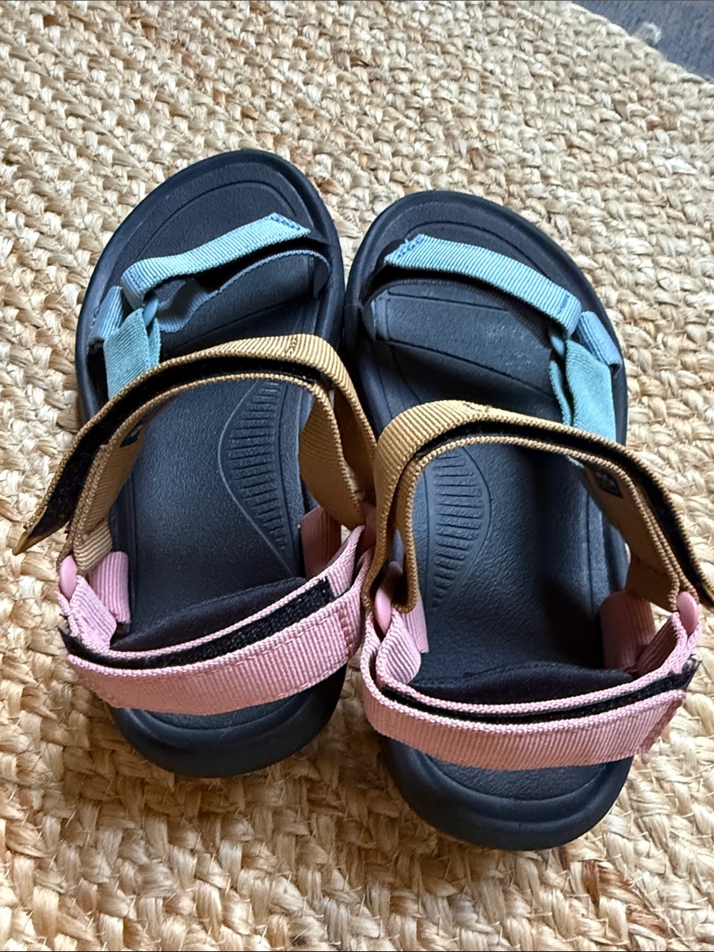 TEVA Multi-Color Sport Sandals - Black Sole, Blue, Green, Tan and Pink Straps - Picture 3 of 4